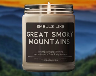 Great Smoky Mountains Candle Smells Like National Park Scented Soy Wax Candle 9oz Candle Gift for Traveler Visit Souvenir