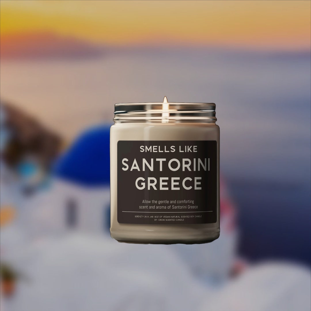 Santorini Greece Candle Smells Like Santorini Greece Scented Soy Wax Candle 9oz Candle Gift for