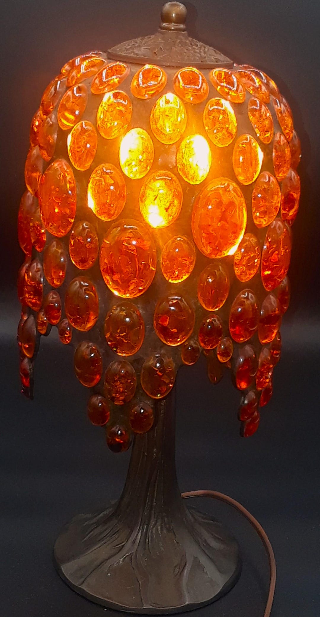 Baltic Amber Table Lamp. A Beautiful Rare Piece Made of Polished Amber ...