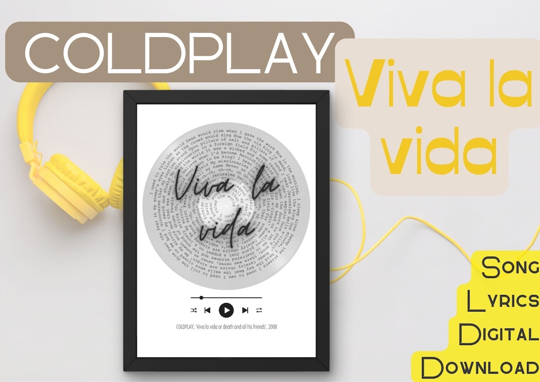 COLDPLAY Lyrics Song viva La Vida Song Lyrics Etsy