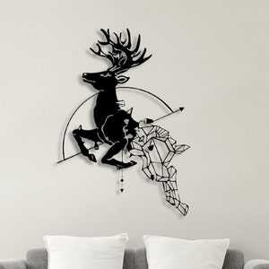 Hirsch Metall Malerei, Metall Hirsch Wanddekor, Hirsch Wandkunst, Karte Hausdekoration, moderne Wanddekoration, große Tier Wandkunst, ihn Geschenk, ihr Geschenk