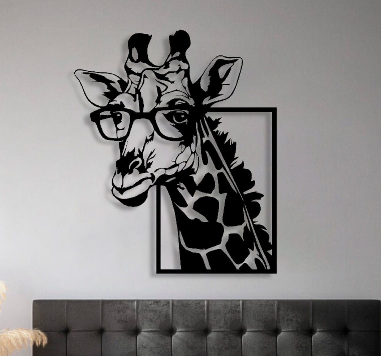 Giraffe Metal Art Moss Wall Decor