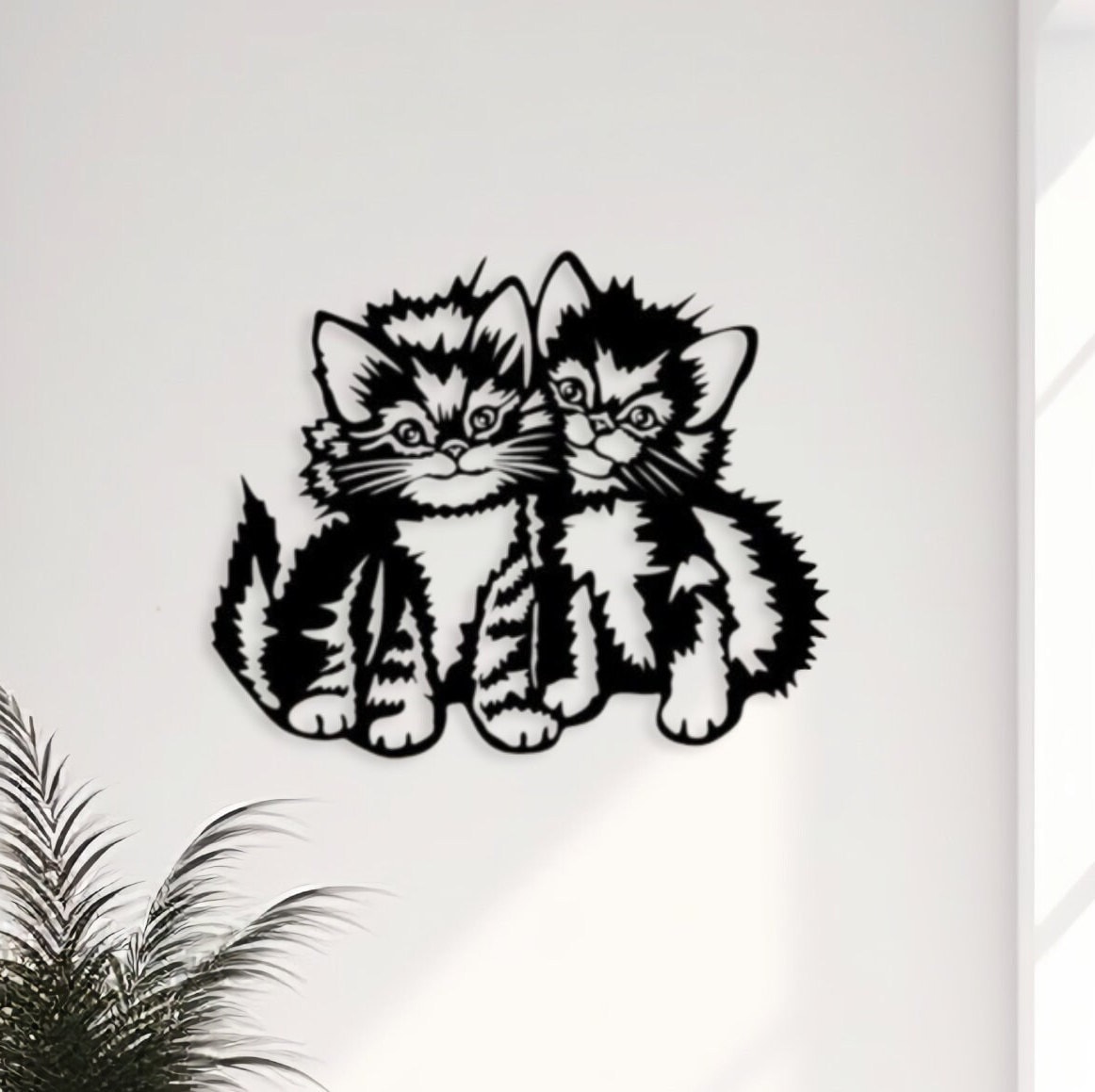 Cats Metal Wall Art Metal Cats Wall Decor Cute Cats Wall Etsy