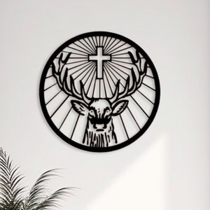 Deer Metal Painting, Metal Deer Wall Decor, Linear Wall Art, Minimalist Home Decor, Modern Wall Decor, CNC Laser Design, Fireplace Decor