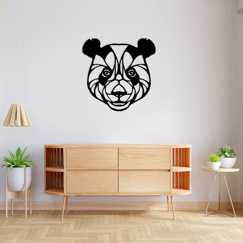 Panda Head Metal Wall Art, Metal Panda Wall Decor, Panda Wall Art ...