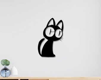 Cat Metal Wall Art, Metal Cat Wall Decor, Verward Cat Wall Decor, Cat Wall Art, Modern Wall Decor, Grote Muur Kunst, Kerstcadeau, Haar Cadeau