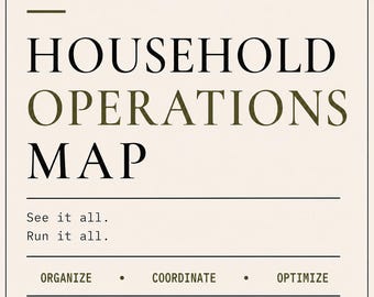 Mapa de operaciones domésticas / División del trabajo familiar (imprimible, descarga en PDF)