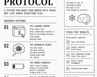 Protocolo de Congelamento Funcional | Suporte para Disfunção Executiva no TDAH (PDF para impressão)