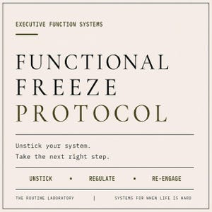 Functional Freeze Protocol | ADHD Executive Dysfunction Support (Printable PDF)