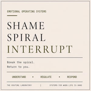 Shame Spiral Interrupt | ADHD Printable PDF | Executive Dysfunction Tool | Perfectionism & Self-Criticism Support | Instant Download