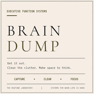 Brain Dump Worksheet | ADHD Printable PDF | Mental Load Organizer | Executive Dysfunction Tool | Instant Download