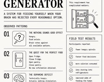 Gerador de Refeições com Dopamina | Planejamento de Refeições para TDAH (Imprimível) | Guia Alimentar para Disfunção Executiva | PDF para Download Imediato