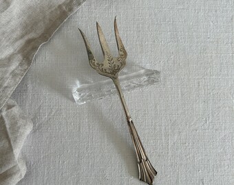 Antique English silver plated bread fork