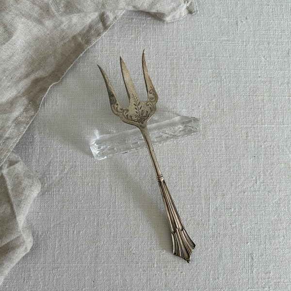 Antique English silver plated bread fork