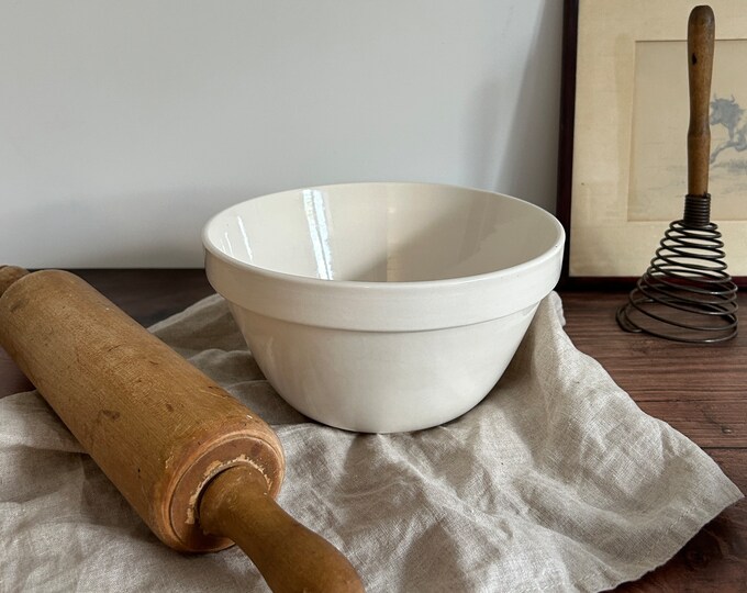 Vintage English Pudding Bowl Large Size Farmhouse Kitchen Etsy