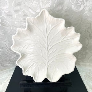 Haeger Pottery USA Off White Leaf Platter - Vintage
