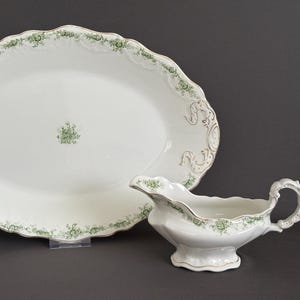 John Maddock and Sons Ironstone Platter or Gravy Boat – Priscilla Pattern – Early 1900s