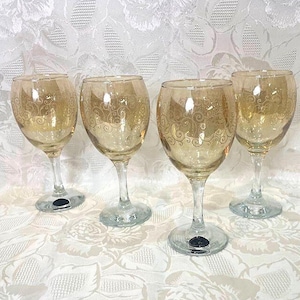 Cristalleria Fratelli Fumo Wine Glasses – Vintage Italian Crystal Goblets - Set of 4