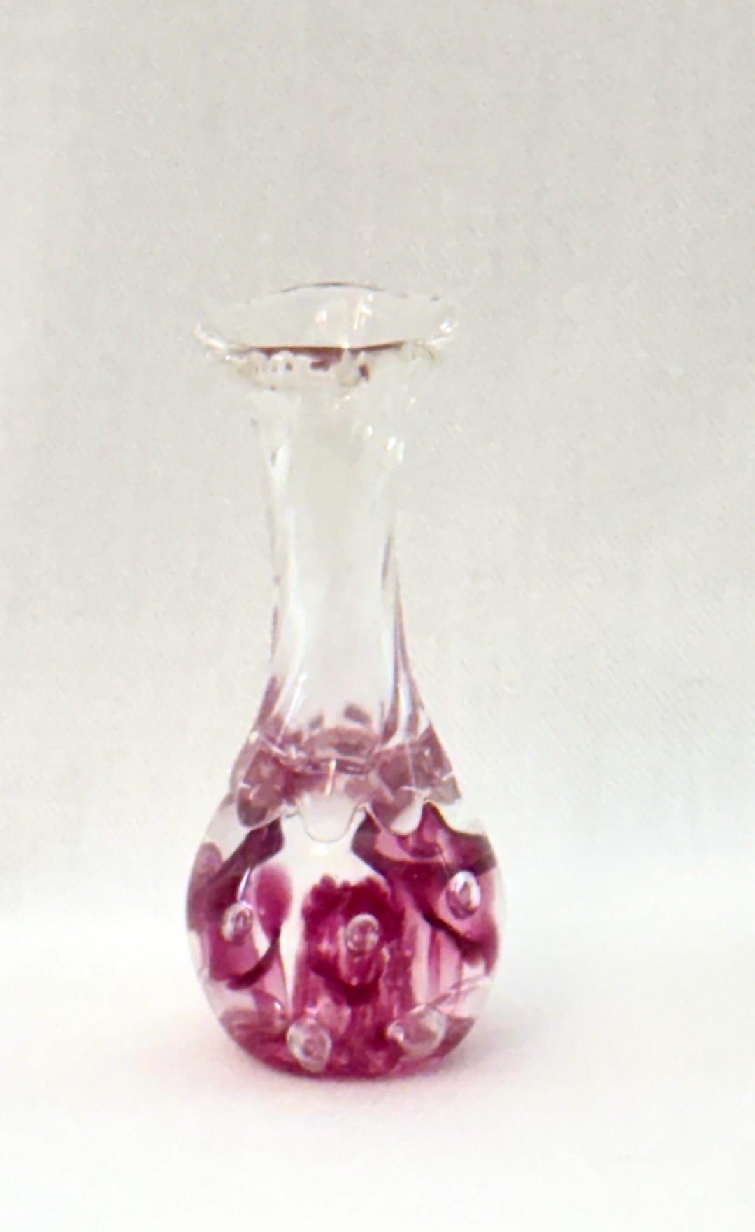 Joe Rice Cranberry Bubble Vase – Signed by Artist - Vintage Art Glass ...