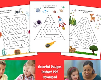 50 Printable Mazes For Kids, Fun Mazes for kids, Kids activities, Printable Children&#39;s activities,Mazes for Young Children, Color Mazes, PDF