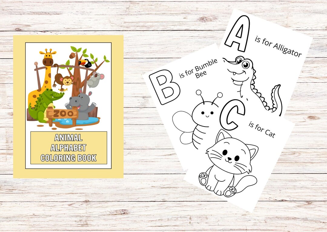 Libro para colorear del alfabeto de animales - Etsy México