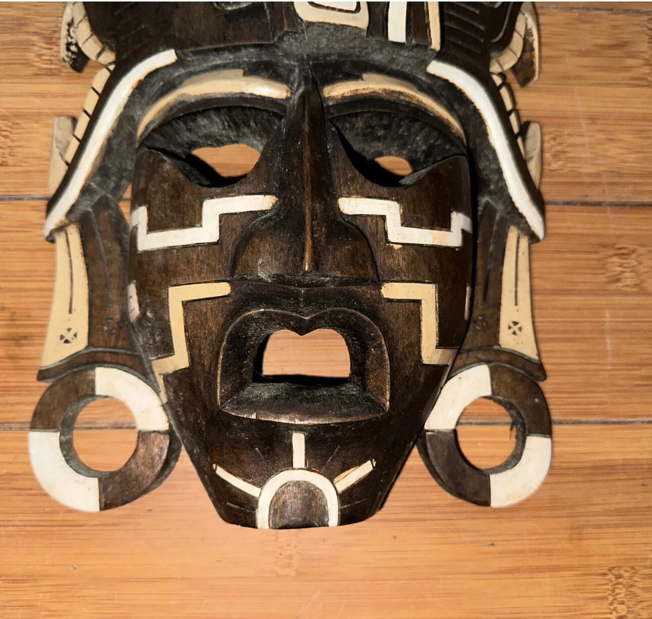 Vintage Hand Carved Wooden Aztec-mayan-inca Mask Mexican - Etsy UK