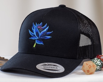 Magic the Gathering Black Lotus Embroidered Trucker Hat | MTG Card Gamer Cap | Table Top Gamer Gift