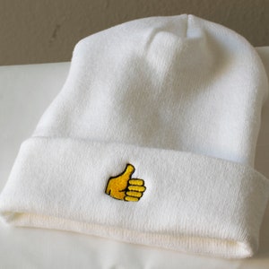 Thumbs Up Emoji Embroidered Beanie