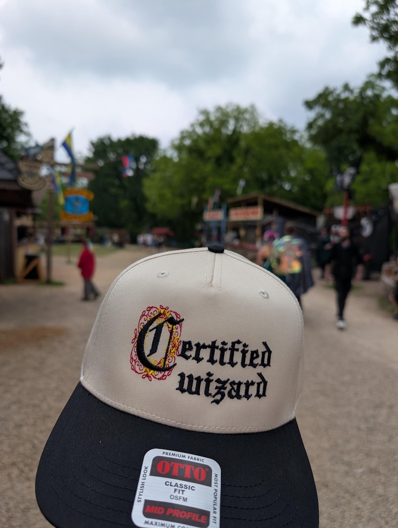 Certified Wizard Hat | Renaissance Faire Hat | Fantasy Embroidered ...