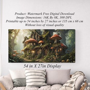 Whimsical Cottagecore Mushroom Wall Art, Cute Woodland Digital Print, Cottagecore Aesthetic Room Decor, Cottagecore gift
