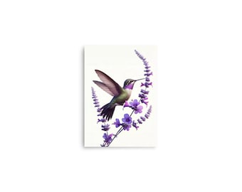 Poster Colibri et fleurs sauvages n°1