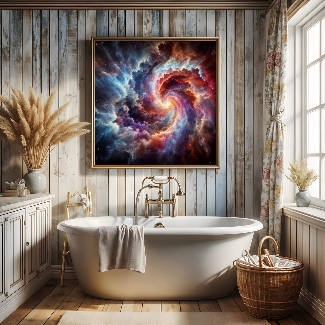 Swirling Spiral Nebula #2 Wall Art Print – Galaxy Home Decor for Space ...