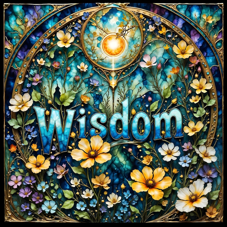 Wisdom Scetch Wisdom Art Prints - Gothic to Watercolor Inspirational Wall Decor (set ...