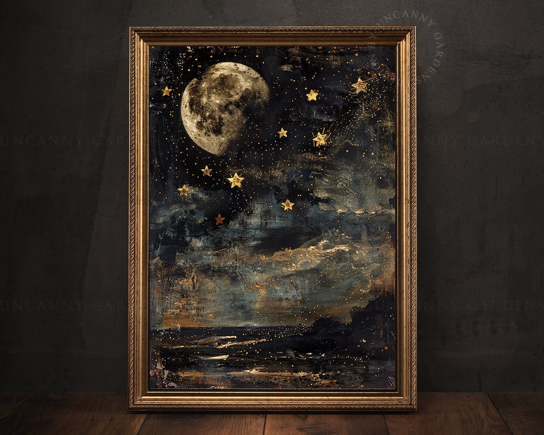 Vintage Landscape Art Print, Dark Cottagecore Decor, Moody Wall Art ...
