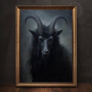 Black Phillip Wall Art, Black Goat Print, Occult Art, Dark Moody Prints, Cottagecore, Witchy Room Decor, Wiccan, Goth Art, Gothic Gift 63