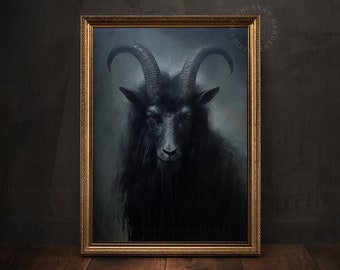Black Phillip Wall Art, Black Goat Print, Occult Art, Dark Moody Prints, Cottagecore, Witchy Room Decor, Wiccan, Goth Art, Gothic Gift 63