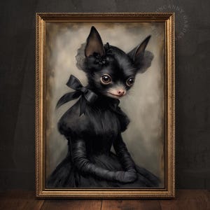 Victorian Bat, Halloween Wall Art, Dark Coquette Room Decor, Moody Animals Prints, Gothic Wall Art, Gothic Girlfriend Gift, Cute Bat Art 255