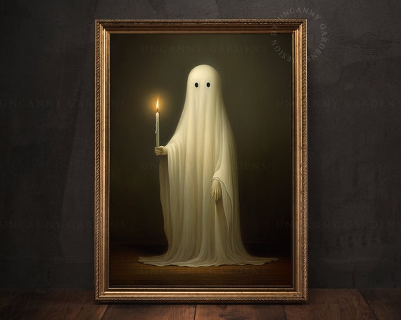 Just Another Ghost Holding A Candle Art Print, Victorian