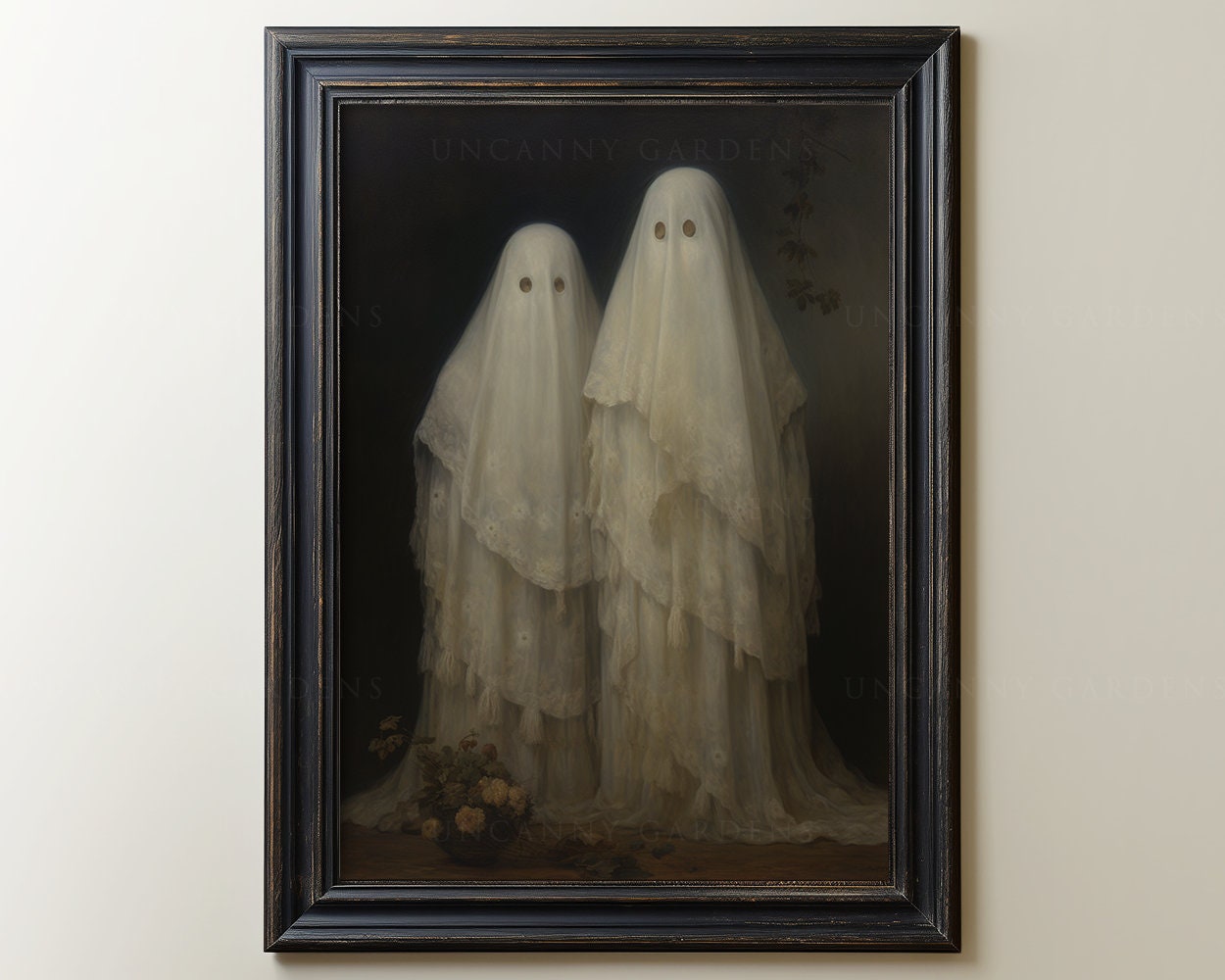 Romantic Ghost Art, Ghost Couple, Romantic Academia, Floral Ghost