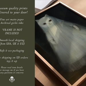 May include: A white cat wearing a white veil and dress, painted in a realistic style. The painting is framed in a light wood frame. The text "*FRAME IS NOT INCLUDED" is visible in the image.