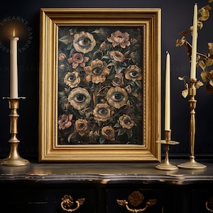 Strange Flowers Wall Decor, Weird Art Print, Weirdcore