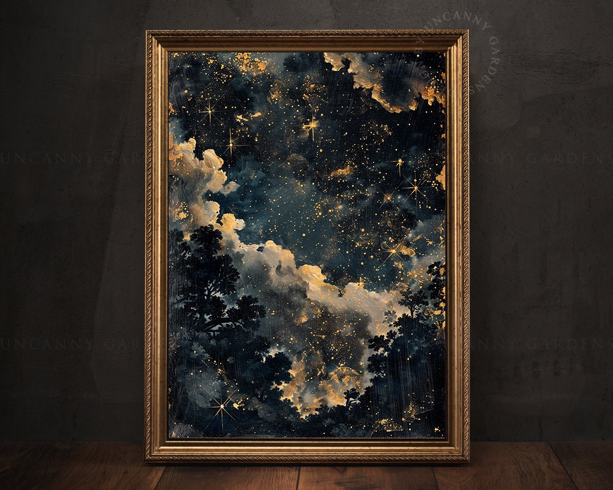Celestial Wall Art Print, Dark Academia Decor, Abstract Moody Print Wall Art, Exhibition Poster, Vintage Oil Painting Maximalist Wall Art C2