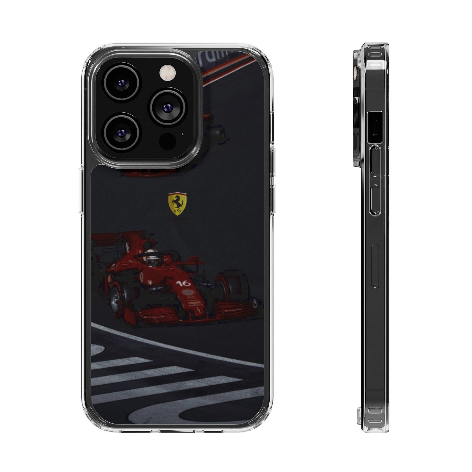 Exclusive Ferrari F1 Racing Transparent iPhone Case – #16 Red Speed ...