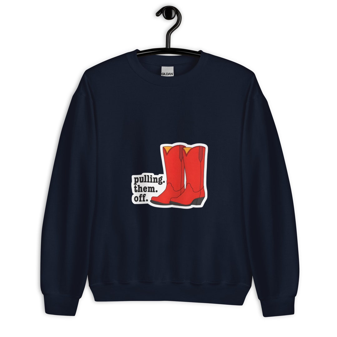 Ted Mosby Style Cool Pulling Them off Sweatshirt With Red Cowboy Boots