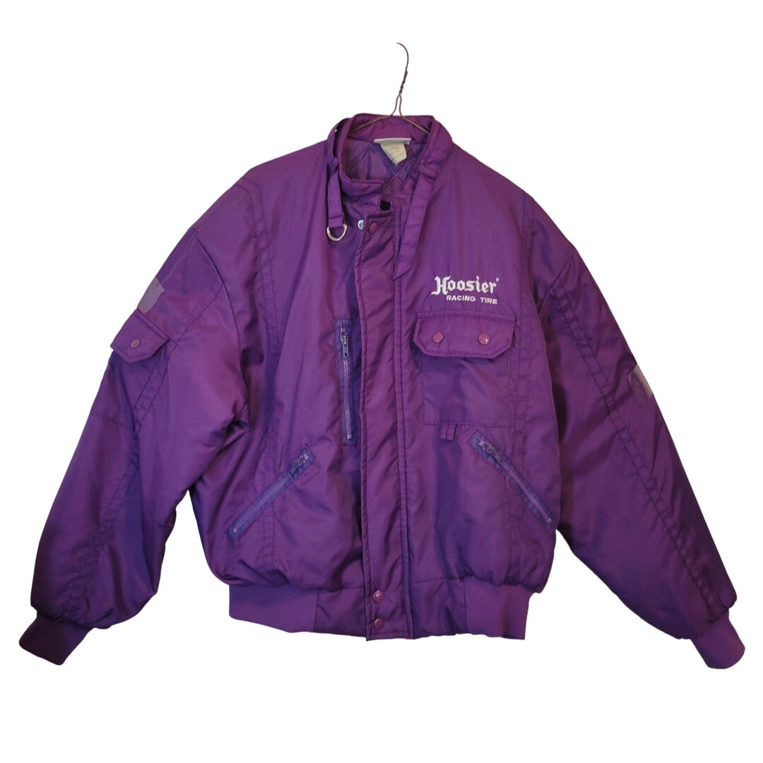 Purple Hoosier Racing Tire Retro Jacket Quilted Size Large Etsy