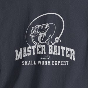 Maglietta da pesca con bavaglio Master Baiter: umorismo per adulti inappropriato, divertente barzelletta per papà