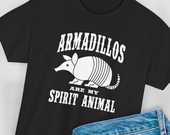Armadillo Spirit Animal Graphic Tee, Unique Texas Themed Gift