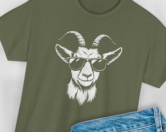 Camiseta divertida de cabra con gafas de sol: el mejor regalo de todos los tiempos, camiseta para amantes de las cabras