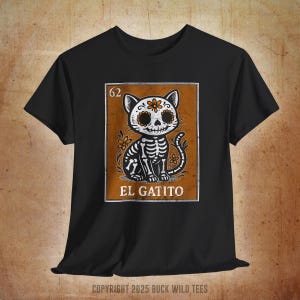 Camiseta Loteria Mexicana Cat Lover, Camiseta Vintage Dia De Los Muertos Día de Muertos, El Gatito Lindo Gatito Latina Camisa de Halloween