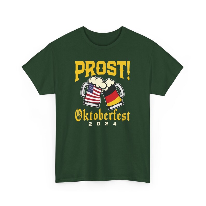 Women's Oktoberfest Bier T-Shirt - German Beer Heart Print Casual Tee (Prost Bavarian Style) - View #2